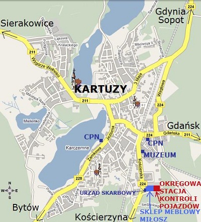 mapa Kartuzy